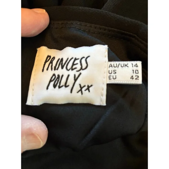 0205 LBD EUC Size 10 Princess Polly XX spaghetti strap little black dress - Picture 8 of 11